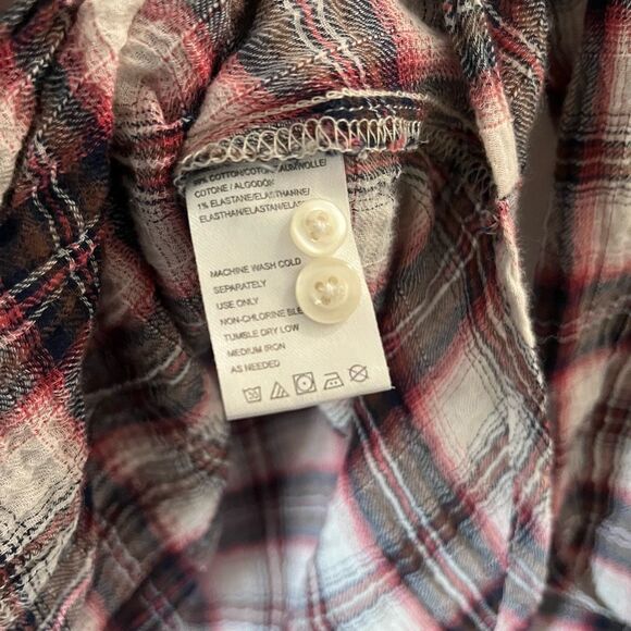 Birds of Paradis by‎ Trovata plaid twist front top - Picture 9 of 13